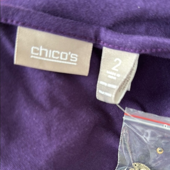 Chico's New NWT Purple Embroidered Sequin Neckline Women's Knit Top 2 L 12 - Picture 6 of 7